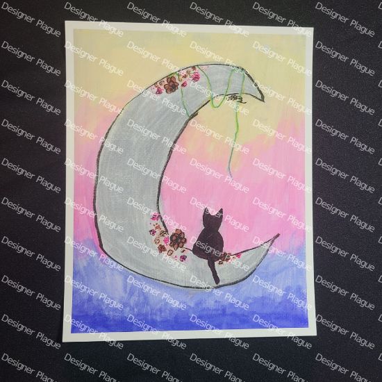 Designer Plague. Cat On Moon